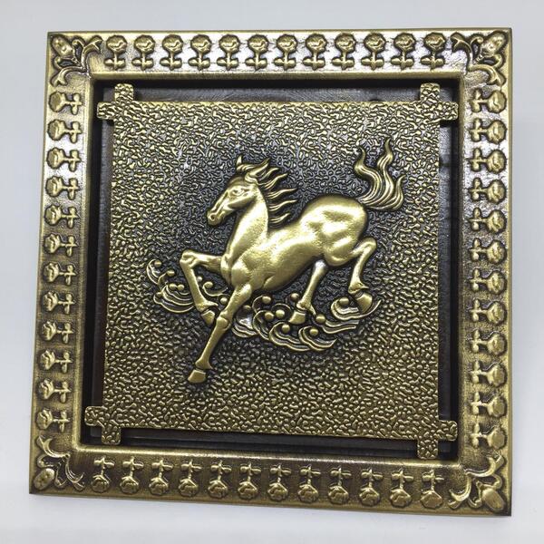 Ralo Vintage Retrô Quadrado Cavalo Bronze Antigo 12x12 RR22B