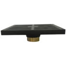 Ralo Vintage Retrô Quadrado Linhas Preto 15x15