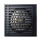 Ralo Vintage Retrô Quadrado Linhas Preto Óleo Luxo 10x10cm