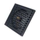 Ralo Vintage Retrô Quadrado Linhas Preto Óleo Luxo 10x10cm