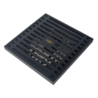 Ralo Vintage Retrô Quadrado Linhas Preto Óleo Luxo 10x10cm