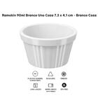 Ramekin Branco Canelado 90ml Plástico Pote Bowl Pequeno 7cm U