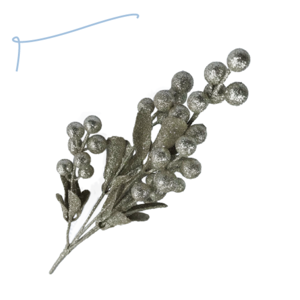 Ramos Com Folhas E Frutos Premium Enfeite P/ Árvore De Natal