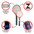 Raquete Elétrica Mata Insetos Moscas Pernilongos Recarregável