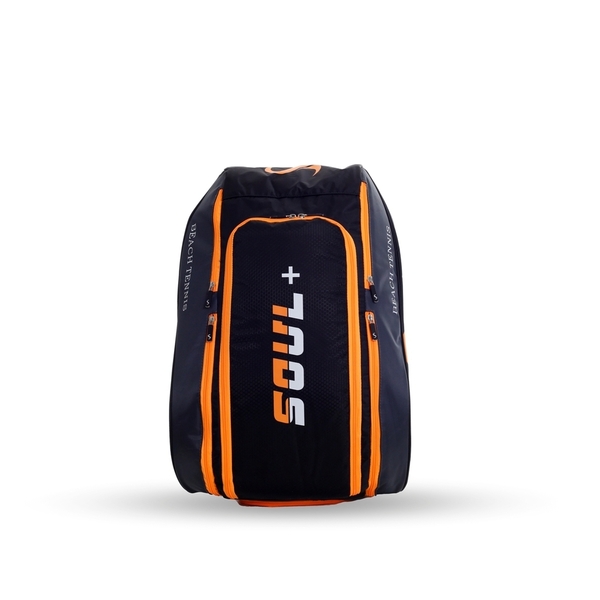Raqueteira  Beach Tennis Preto Com Laranja  Sl1-o - Soul+