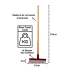Rastelo 16 Dentes Aço Carbono Cabo Madeira Pra Limpeza 150cm
