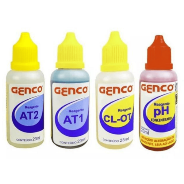 Reagentes P/ Análise Ph  Cloro  Alcalinidade At1 E At2 Genco