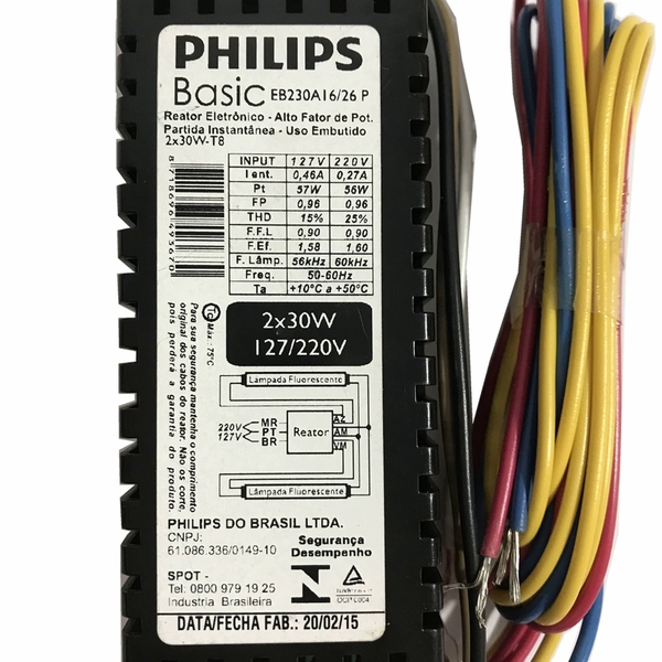 Reator Eletrônico Lâmpada Fluorescente Bivolt 2x30w Philips | Leroy Merlin