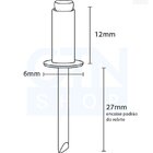 Rebite De Repuxo Em Alumínio Pacote Stein - 3.2x12 S-312 - 10