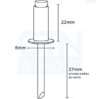 Rebite De Repuxo Em Alumínio Pacote Stein - 3.2x22 S-322 - 50