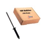Rebite Pop De Repuxo De Alumínio Preto 316 3.2x16mm 100 Pçs