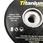 Rebolo Tipo Copo Cônico 100x50mm Rosca M14 Gr 120