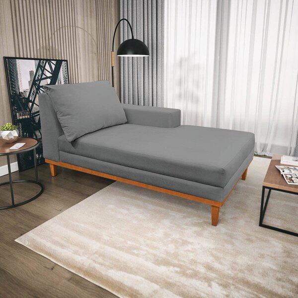 Recamier 165cm Corino Almeria Maranata Estofados Cinza