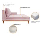 Recamier 165cm Corino Almeria Maranata Estofados Rosa Bebê