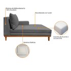 Recamier 165cm Suede Almeria Maranata Estofados Cinza