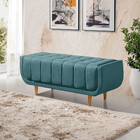 Recamier Alemanha 1,00m Com Base Madeira Linho Sofatec