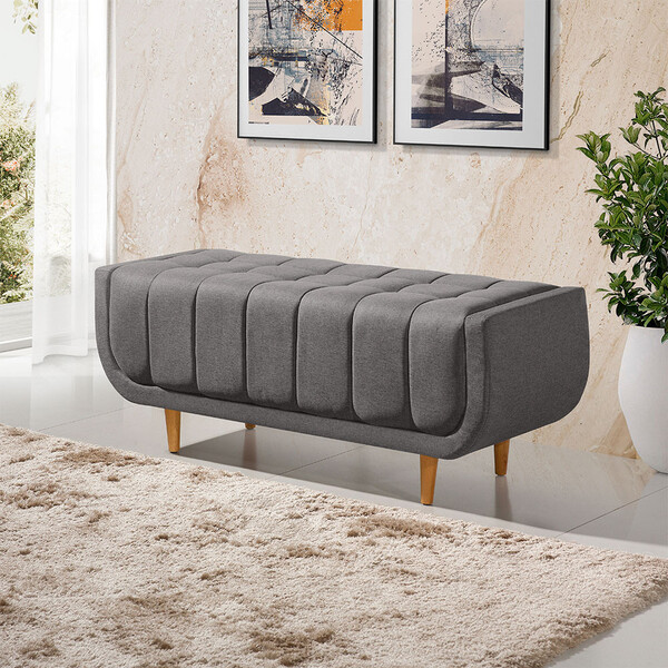 Recamier Alemanha 1,30m Com Base Madeira Linho Sofatec