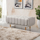 Recamier Alemanha 1,50m Com Base Madeira Linho Sofatec