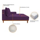 Recamier Almeria 165cm Suede Maranata Estofados Roxo