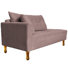 Recamier Azura 140cm Com Almofada Lado Direito Linho - Amaren