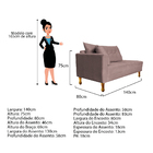 Recamier Azura 140cm Com Almofada Lado Direito Linho - Doce S