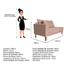 Recamier Azura 140cm Com Almofada Lado Direito Suede - Amaren