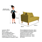 Recamier Azura 140cm Com Almofada Lado Direito Suede - Amaren