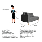 Recamier Azura 140cm Com Almofada Lado Direito Suede - Doce S