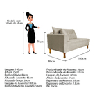 Recamier Azura 140cm Com Almofada Lado Esquerdo Suede - Doce