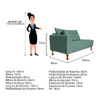 Recamier Azura 160cm Com Almofada Lado Direito Linho - Doce S