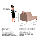 Recamier Azura 160cm Com Almofada Lado Direito Suede - Amaren