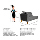 Recamier Azura 185cm Com Almofada Lado Direito Suede - Amaren