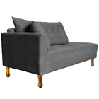 Recamier Azura 185cm Com Almofada Lado Direito Suede - Amaren