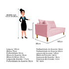 Recamier Azura 185cm Com Almofada Lado Esquerdo Suede - Amare