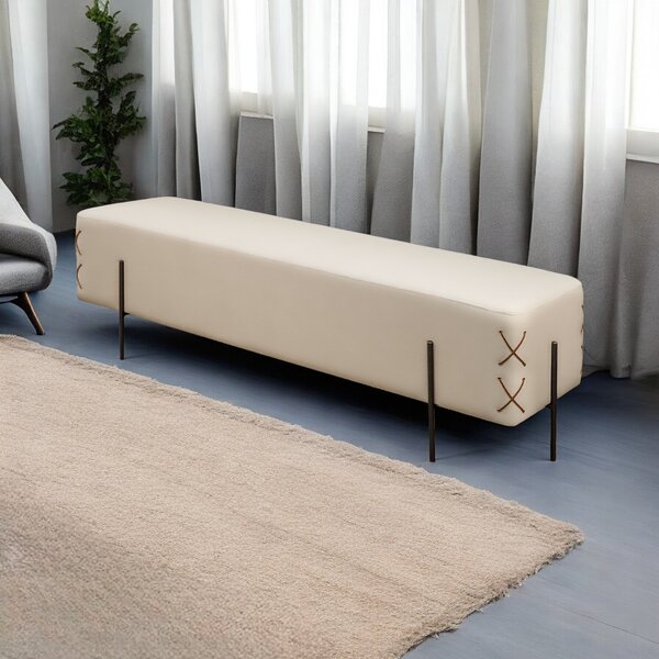 Recamier Banco Luxo Eros Sala De Estar Off White