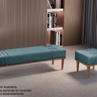 Recamier Banco Puff Linho Azul Mari