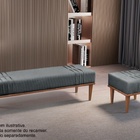 Recamier Banco Puff Linho Cinza Mari