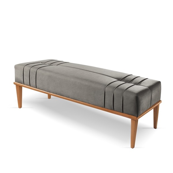 Recamier Banco Puff Linus Linho Cinza 07t