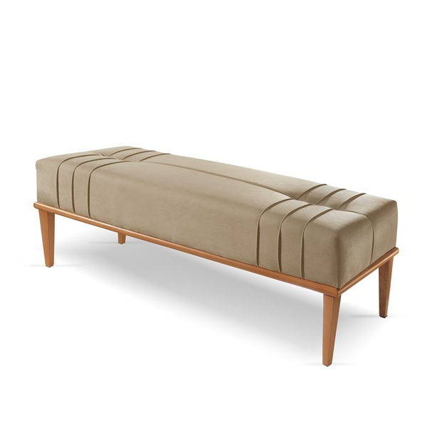 Recamier Banco Puff Linus Suede Bege Escuro 03