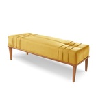Recamier Banco Puff Linus Veludo Amarelo 18