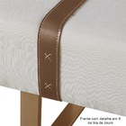 Recamier Banco Puff Londres Linho Off White/caramelo 1,60m