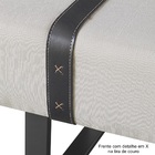 Recamier Banco Puff Londres Linho Off White/preto 1,60m