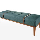 Recamier Banco Puff Roma Linho Azul