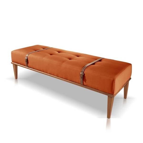 Recamier Banco Puff Roma Suede Terracota 22