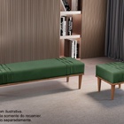 Recamier Banco Puff Veludo Verde Mari