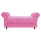 Recamier Barcelona Namoradeira Calçadeira Suede Com Strass D'