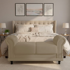 Recamier Barcelona Namoradeira Calçadeira Suede Com Strass M1