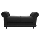 Recamier Barcelona Namoradeira Calçadeira Suede Preto Com Str