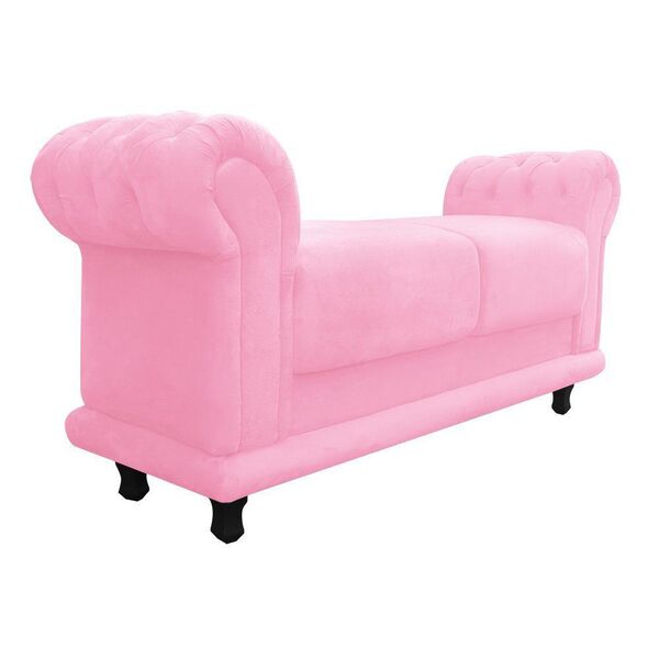 Recamier Barcelona Namoradeira Suede Rosa Bebê - D'rossi