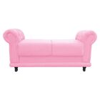 Recamier Barcelona Namoradeira Suede Rosa Bebê - D'rossi